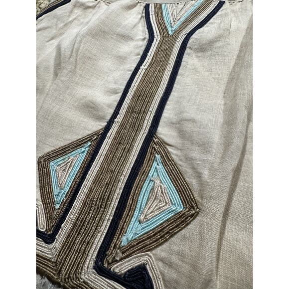 Calypso St. Barth Kai Skirt Nautilus Linen Mini Skirt Small Tan - Picture 3 of 6